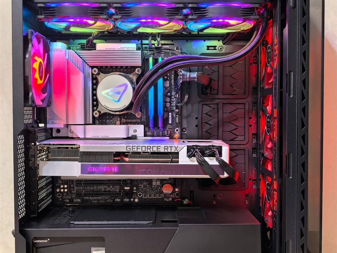 Inside a custom gaming PC: liquid cooler, RGB memory and a GeForce RTX graphics card
